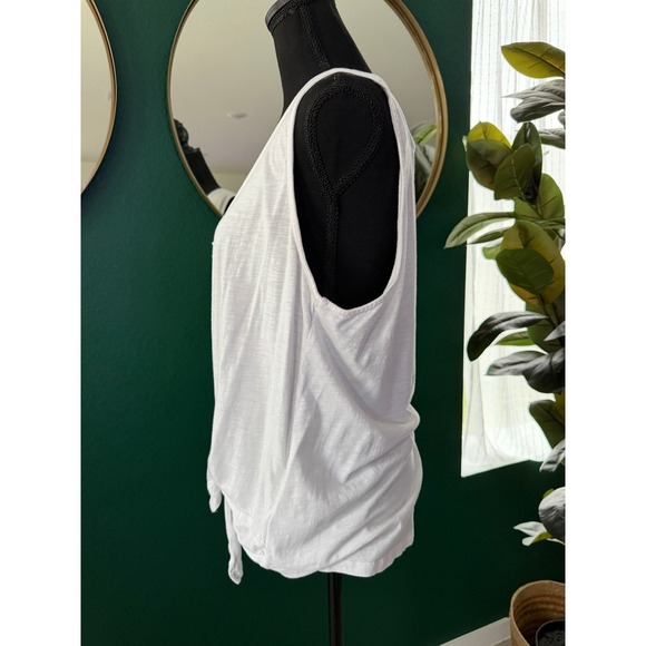 Sanctuary White Sleeveless‎ V Neck Button Front Tie Front Tank Top Womens XXL - Picture 2 of 8